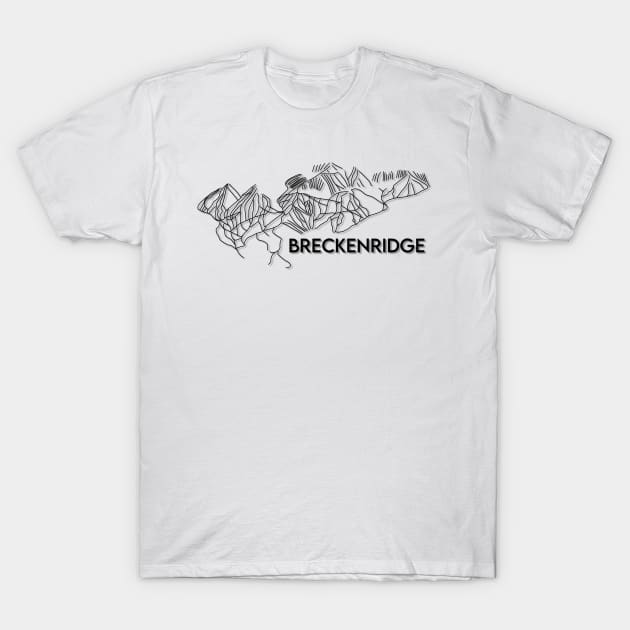 Breckenridge CO Trail Map | Breckenridge Ski Resort Colorado T-Shirt by emilystp23